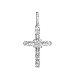 10K White Gold Diamond Cross Pendant 0.60 ctw