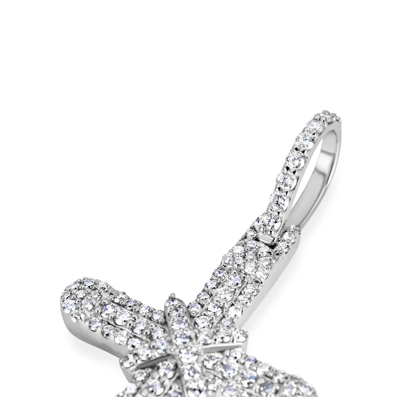 10K White Gold Diamond Cross Pendant 0.60 ctw