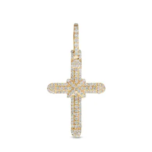 10K Yellow Gold Diamond Cross Pendant 0.82 ctw