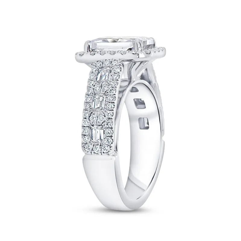 1.19ctw Emerald Cut Halo Engagement Ring