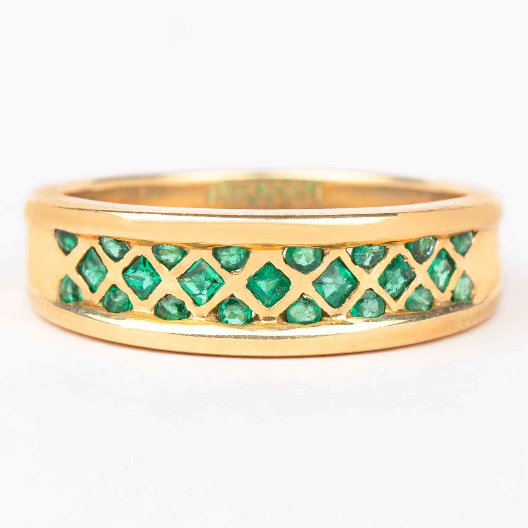 1/2 CT Bezel Set Emerald Band Ring