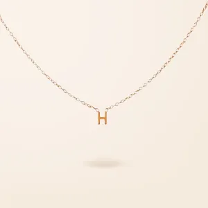 14K Gold One Drop Mini Initial Necklace