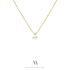 14k solid gold Diamond necklace N4/Au55