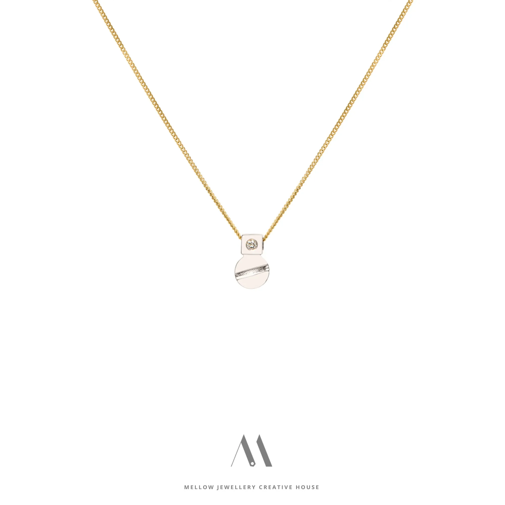 14k solid gold Diamond necklace N4/Au55