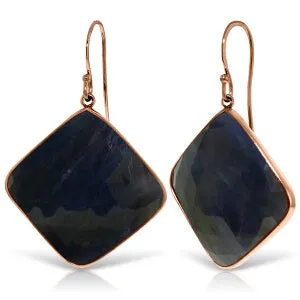 14K Solid Rose Gold Fish Hook Sapphire Class Earrings