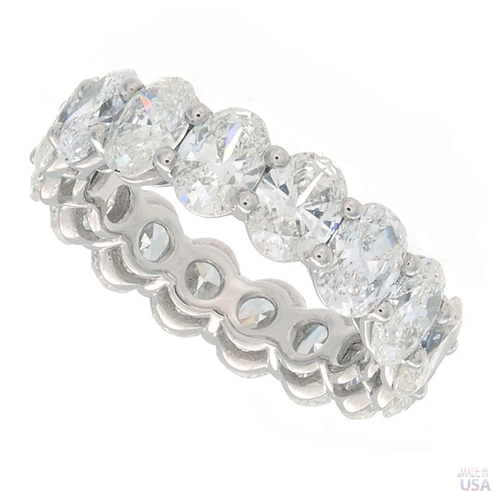 14k White Topaz Eternity Band