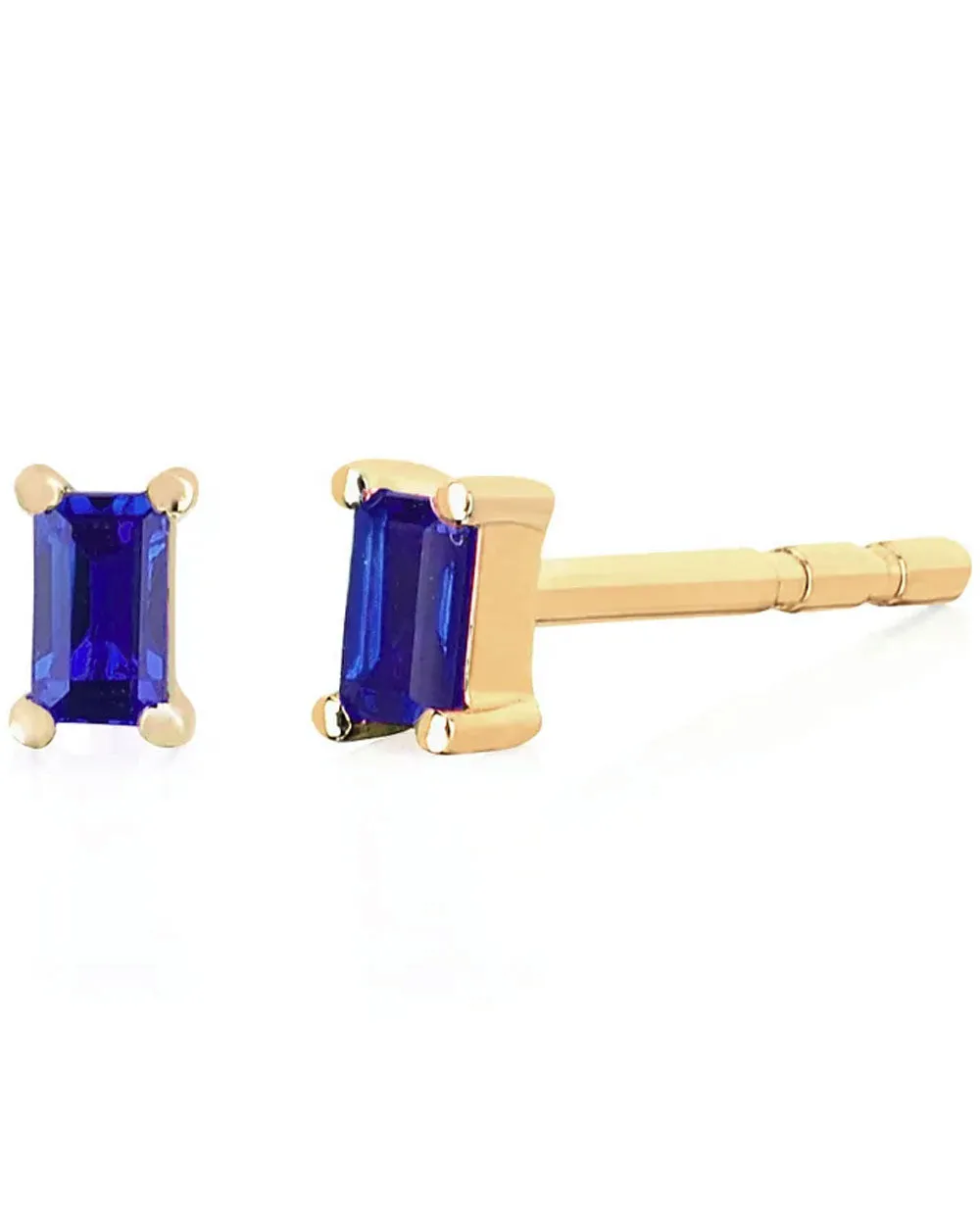 14k Yellow Gold Sapphire Stud Earrings