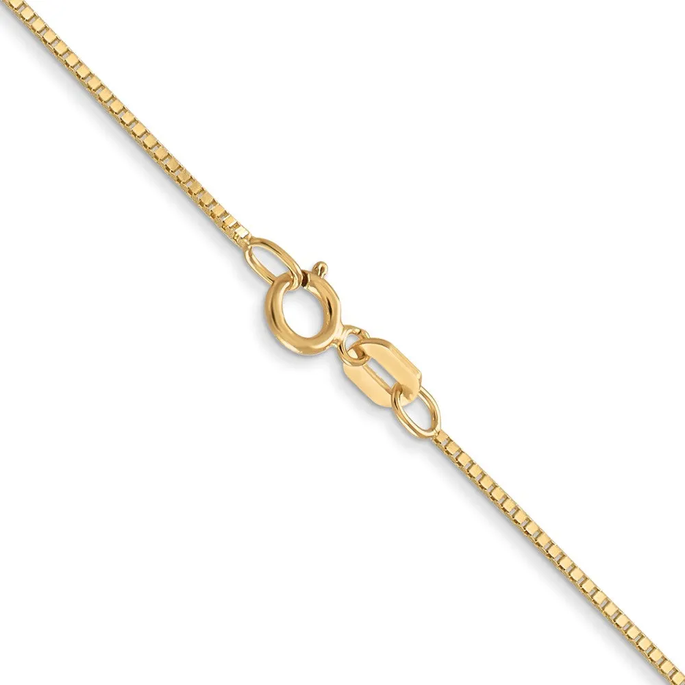 14KT Yellow Gold 22-inch 0.7MM Box Pendant Chain