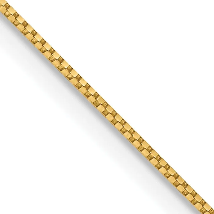 14KT Yellow Gold 22-inch 0.7MM Box Pendant Chain