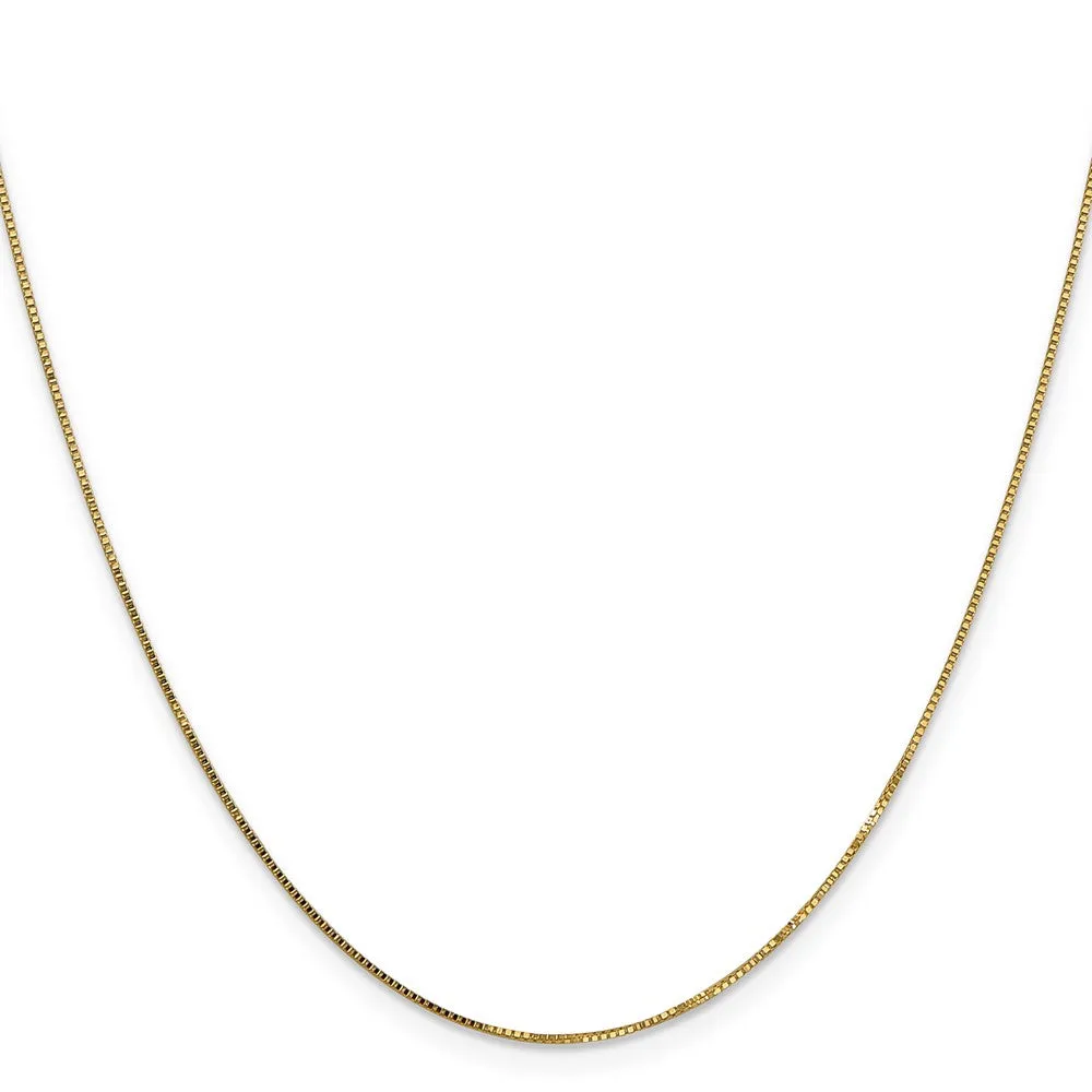 14KT Yellow Gold 22-inch 0.7MM Box Pendant Chain