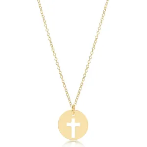 16" Necklace Gold - Blessed Gold Disc