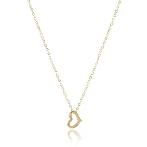 16" Necklace Gold - Love Small Gold Charm