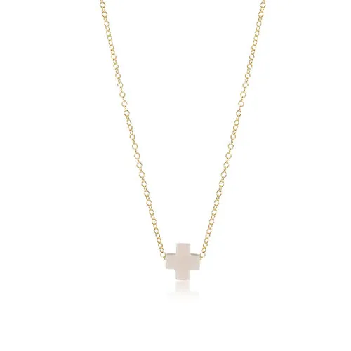 16" Necklace Gold - Signature Cross Small