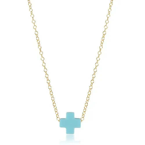 16" Necklace Gold - Signature Cross Small