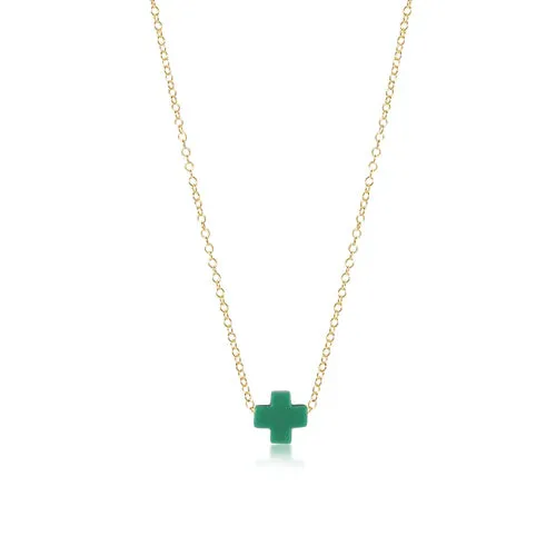 16" Necklace Gold - Signature Cross Small