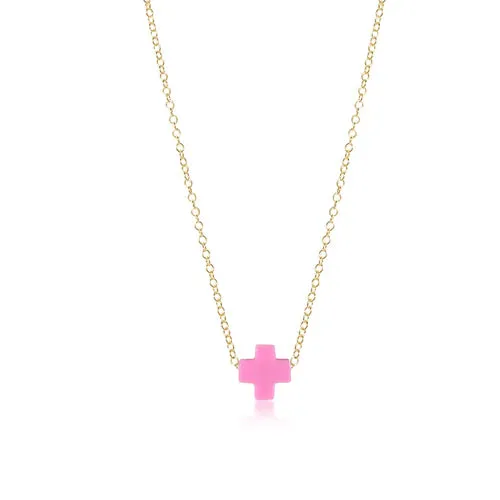 16" Necklace Gold - Signature Cross Small