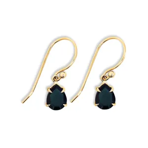 18ct Yellow Gold Pear Shape Australian Sapphire Drop Earrings