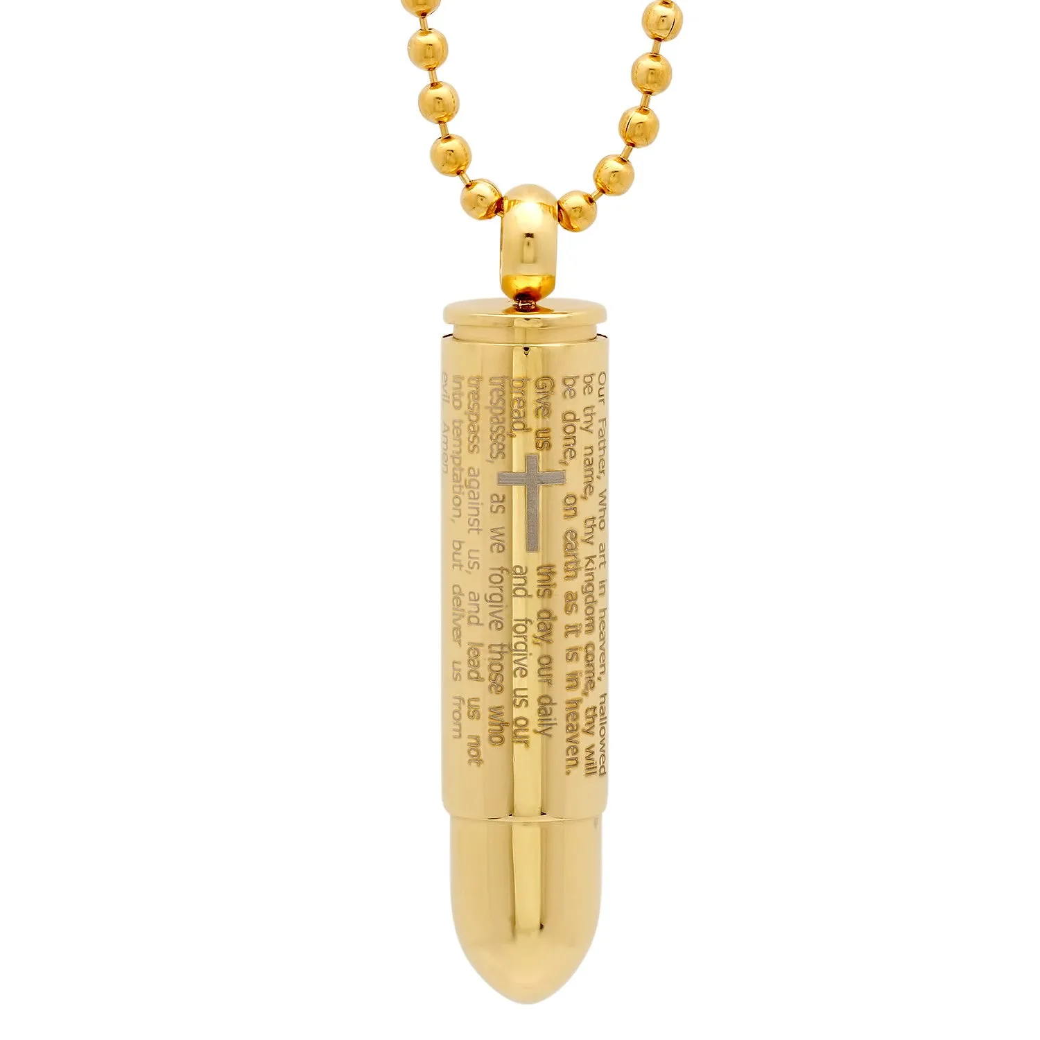 18kt Gold Plated Stainless Steel Prayer Pendant