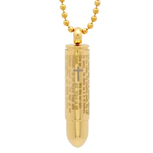 18kt Gold Plated Stainless Steel Prayer Pendant