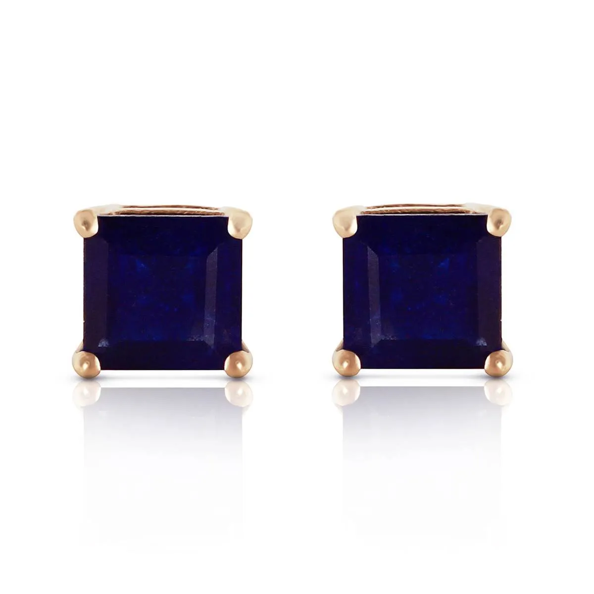 2.9 Carat 14K Solid Yellow Gold My Last Love Sapphire Earrings