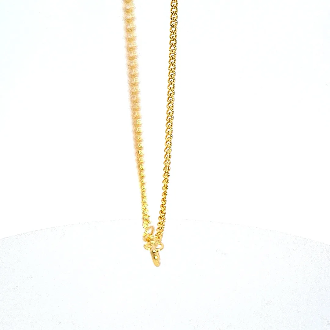 9ct gold 2 sided diamond cut curb chain, 20"/51cm 36588