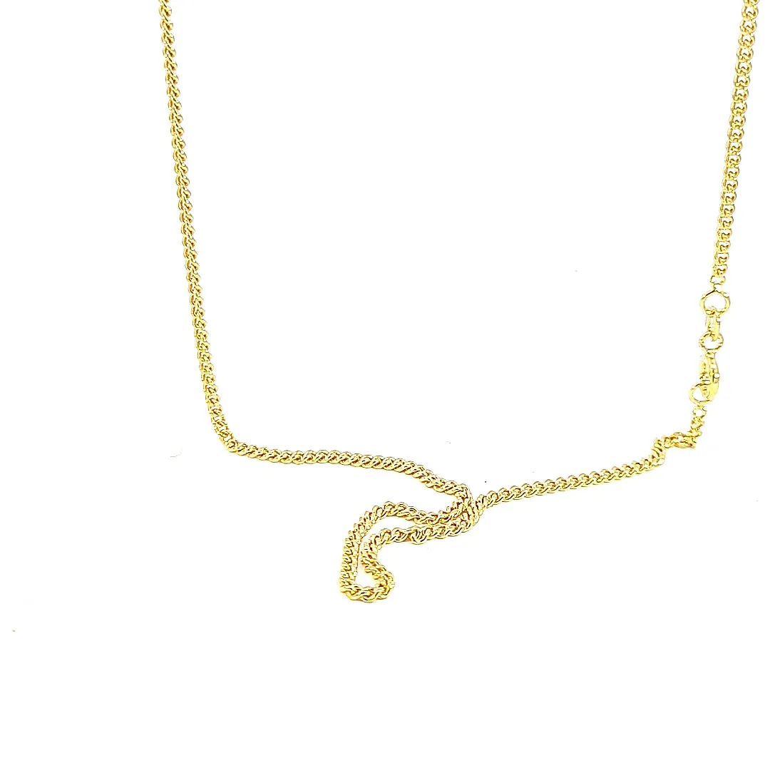 9ct gold 2 sided diamond cut curb chain, 20"/51cm 36588