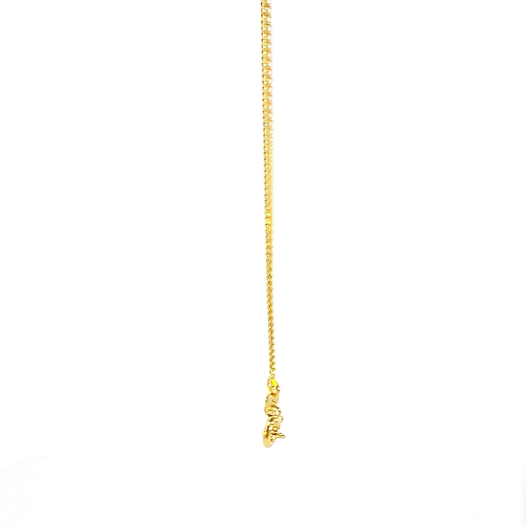 9ct gold diamond cut curb chain,22"/56cm 36580