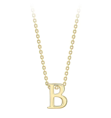 9ct Yellow Gold Initial Pendants A-Z