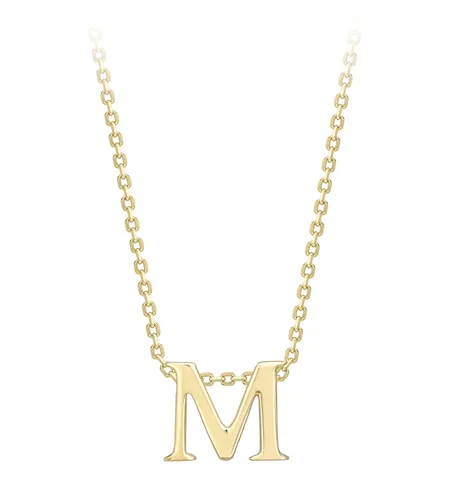 9ct Yellow Gold Initial Pendants A-Z