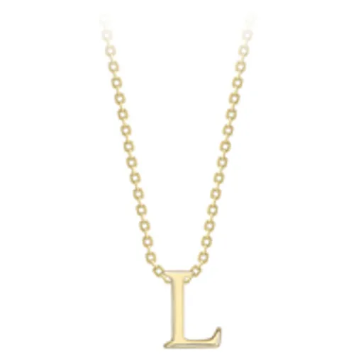 9ct Yellow Gold Initial Pendants A-Z