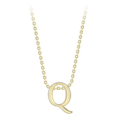 9ct Yellow Gold Initial Pendants A-Z