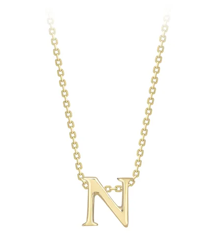 9ct Yellow Gold Initial Pendants A-Z