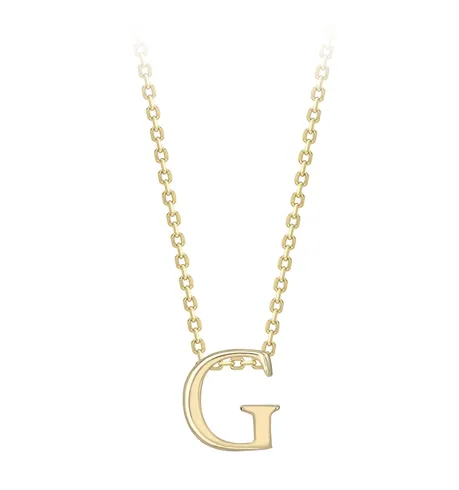 9ct Yellow Gold Initial Pendants A-Z