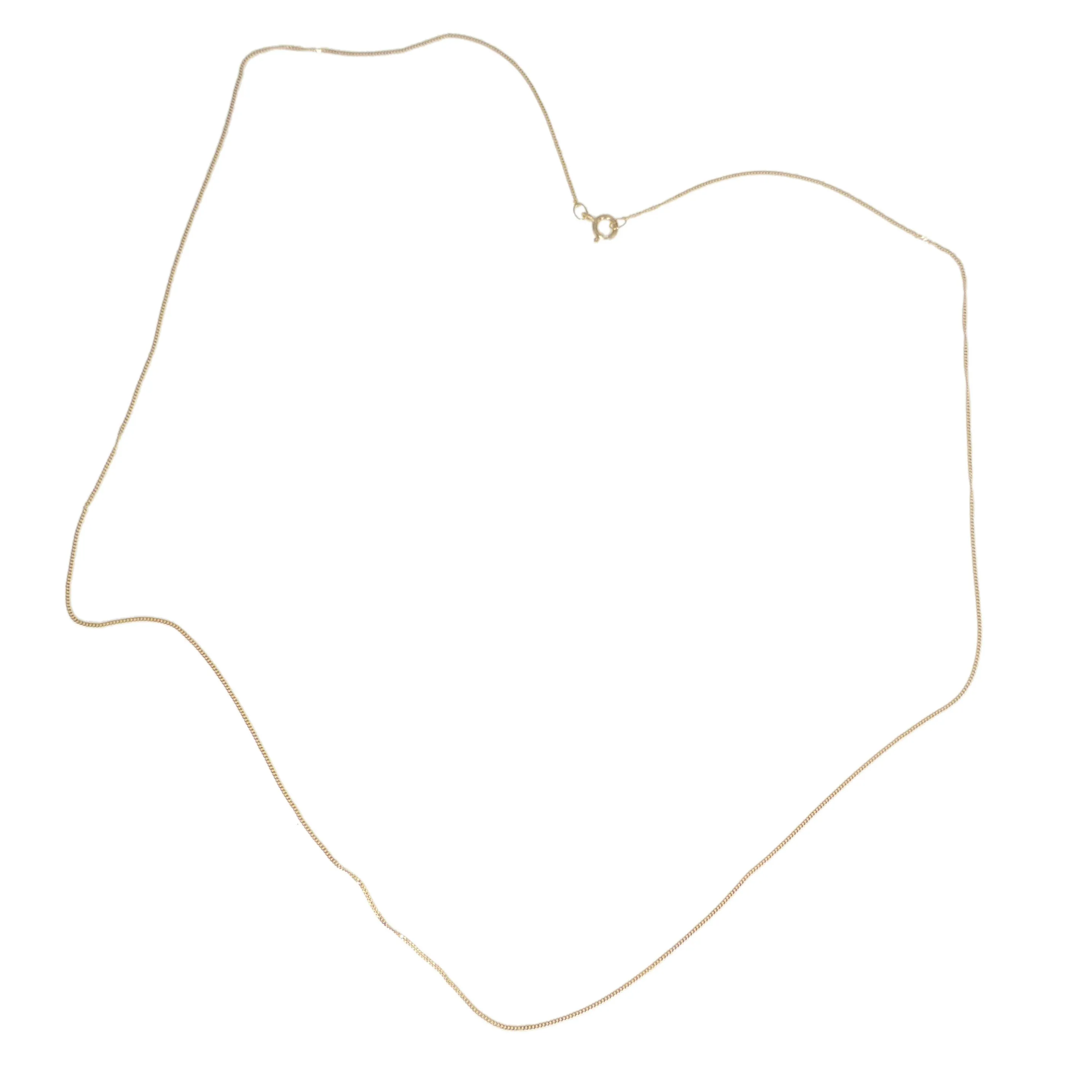 9ct Yellow Gold Lightweight Pendant Curb Chain - 16 inches