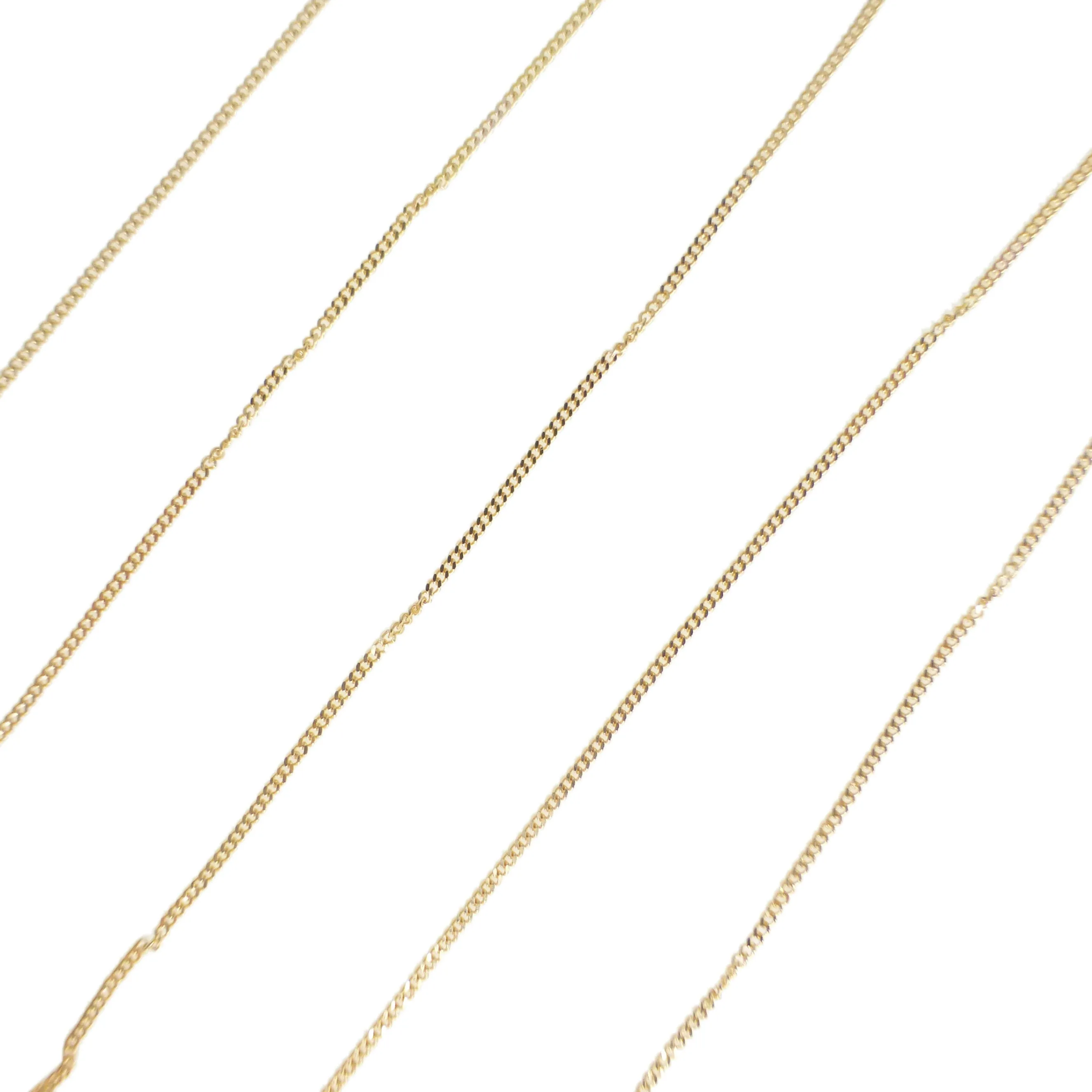 9ct Yellow Gold Lightweight Pendant Curb Chain - 16 inches