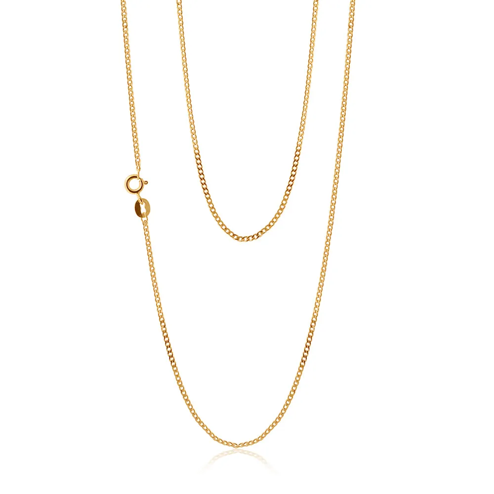 9ct Yellow Gold Silver Filled 50cm Curb Chain