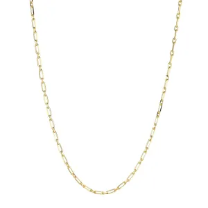 9kt Gold Fine Paperclip 18" Chain Necklace