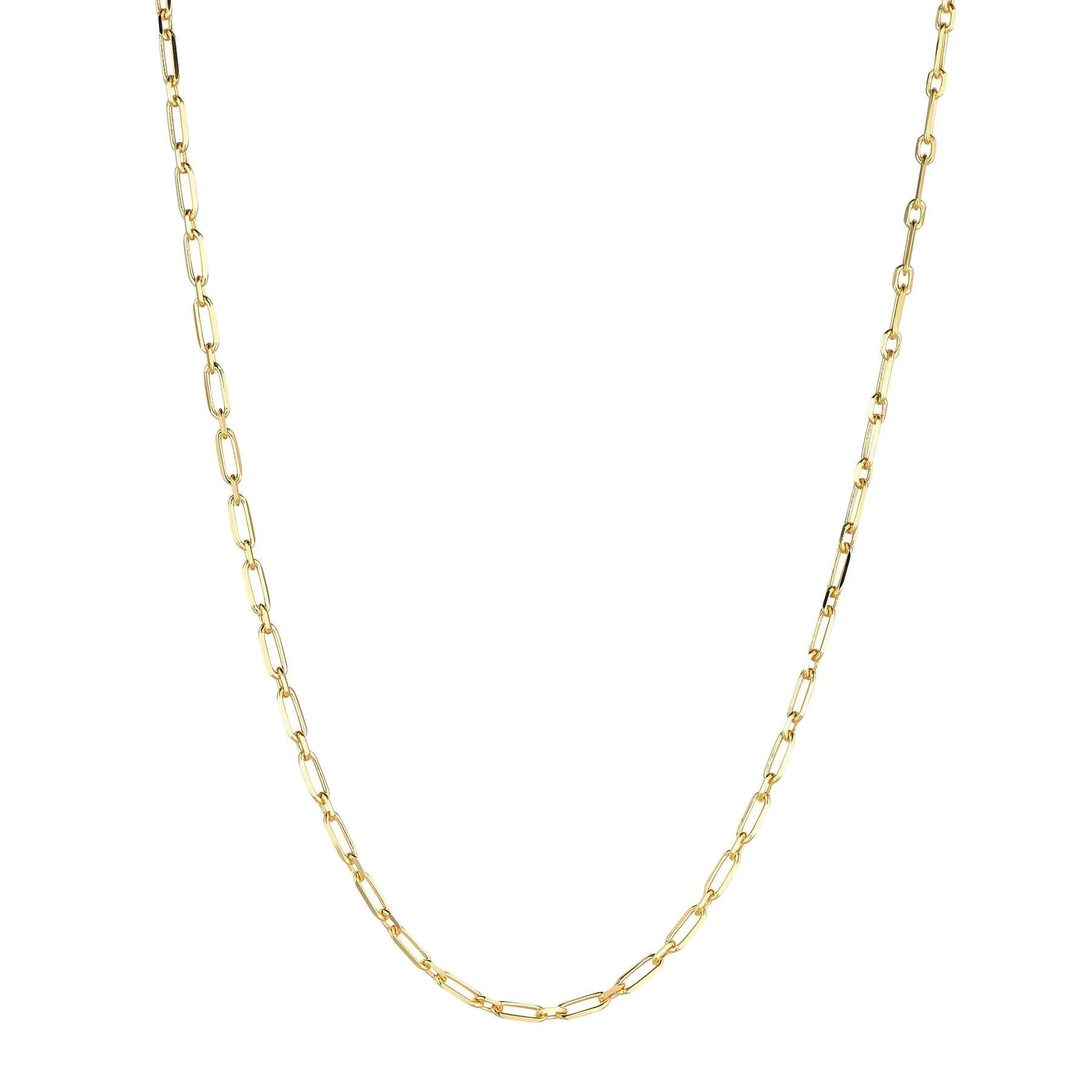 9kt Gold Fine Paperclip 18" Chain Necklace