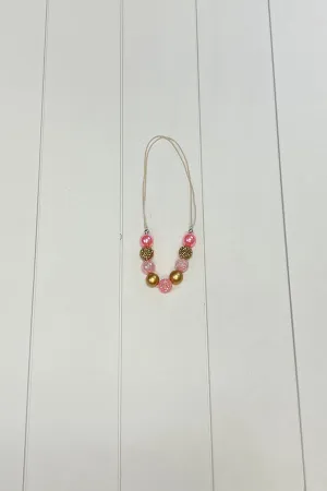 Adjustable Pink & Gold Necklace