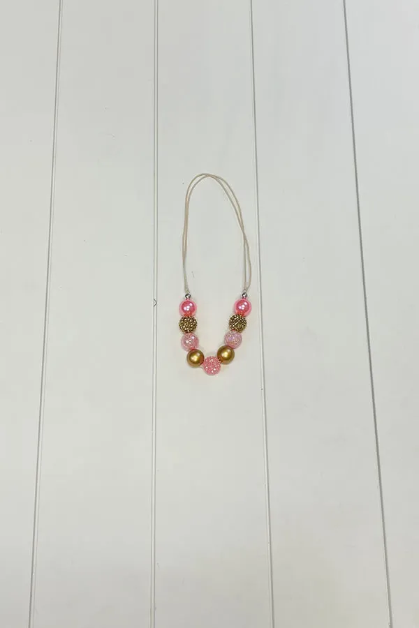 Adjustable Pink & Gold Necklace