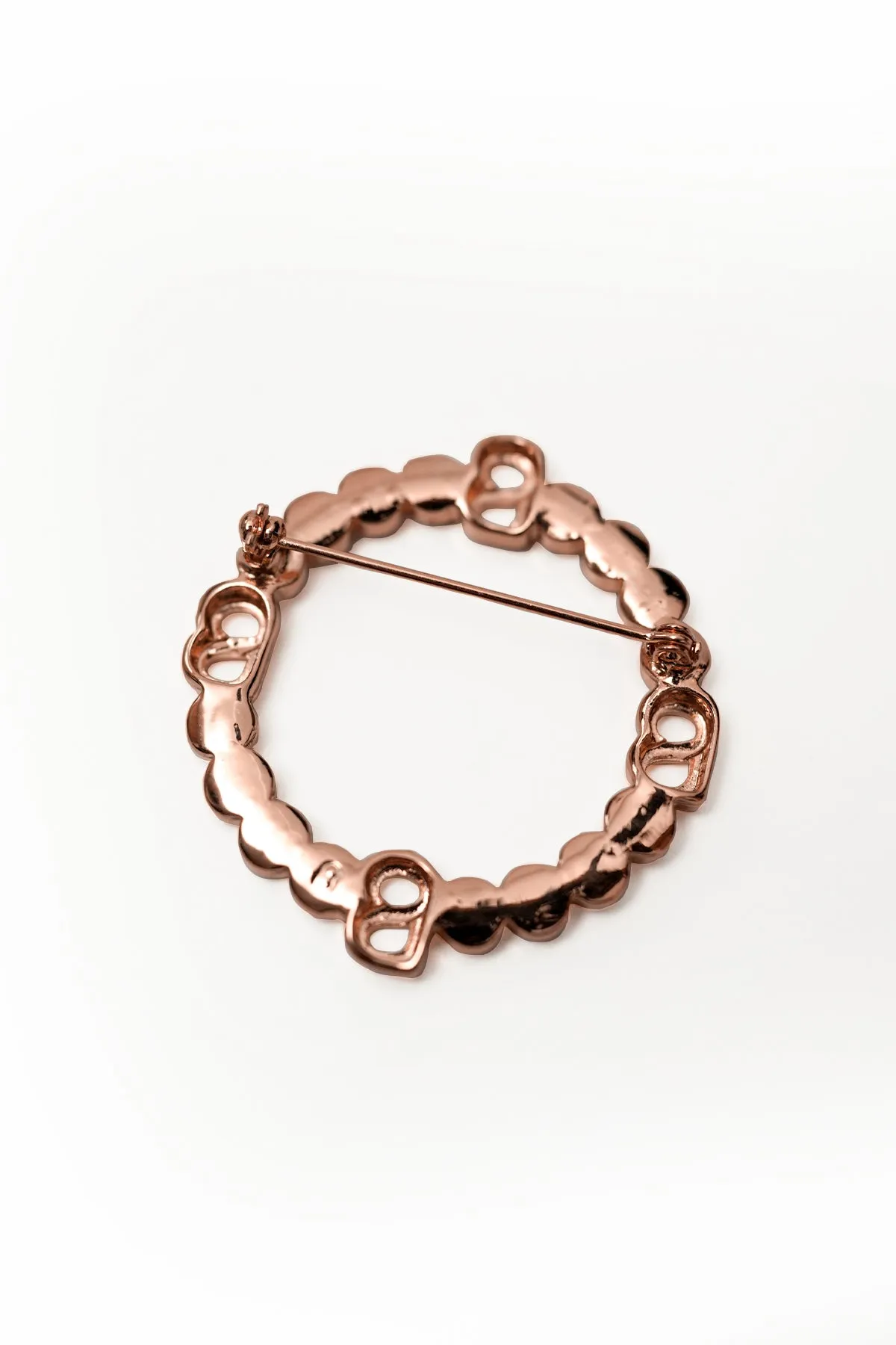 Anna Round Brooch - Rose Gold