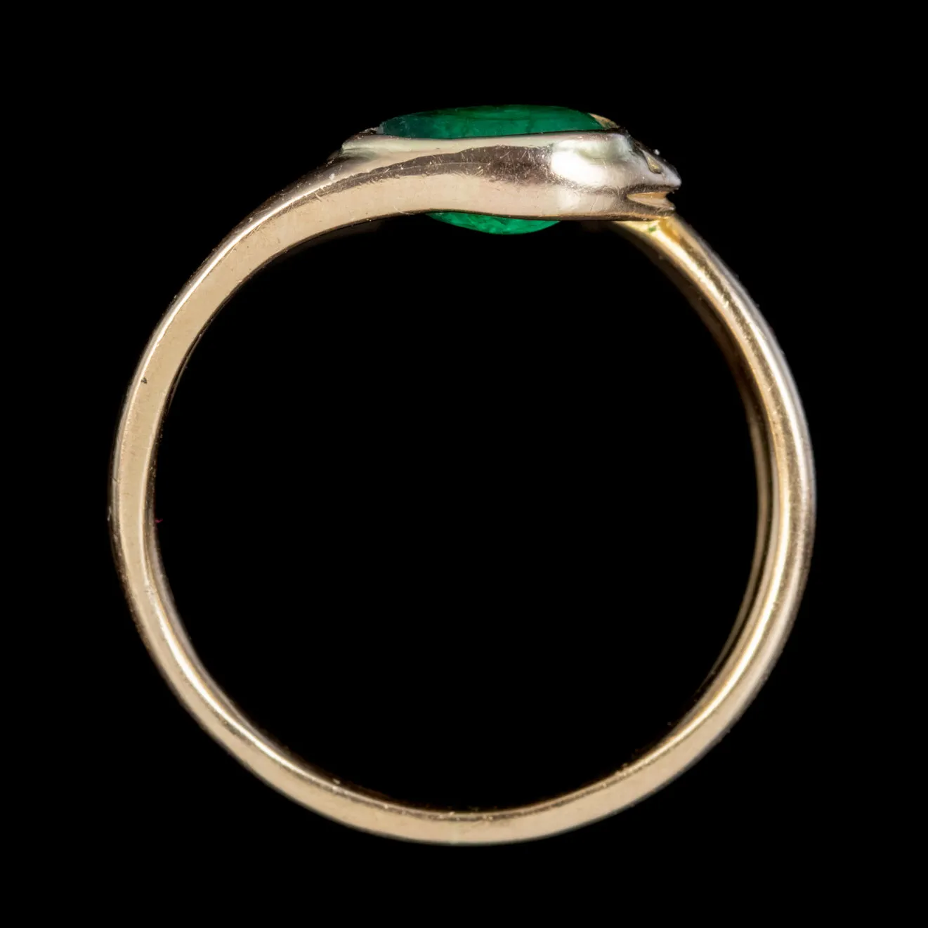 Antique French Emerald Snake Ring 18ct Gold 0.60ct Emerald Circa 1900