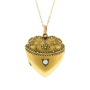 Antique Opal Heart Locket