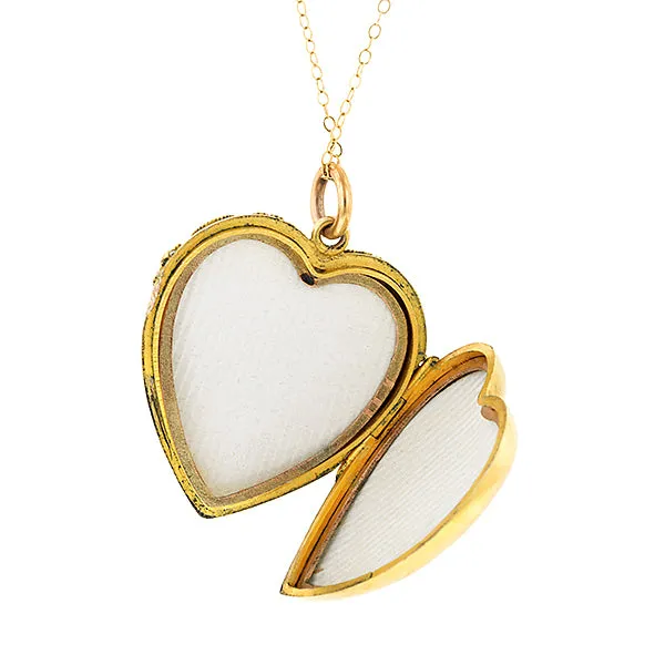 Antique Opal Heart Locket