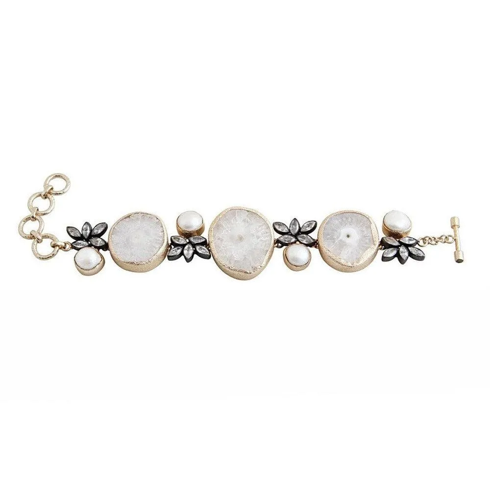 Atelier Mon Solar Druzy and Pearl Bracelet