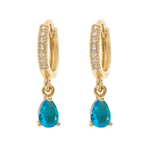 August - Blue Crystal Hoop Earrings