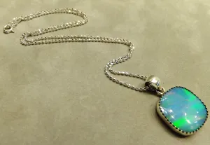 Aurora Opal Pendant Necklace