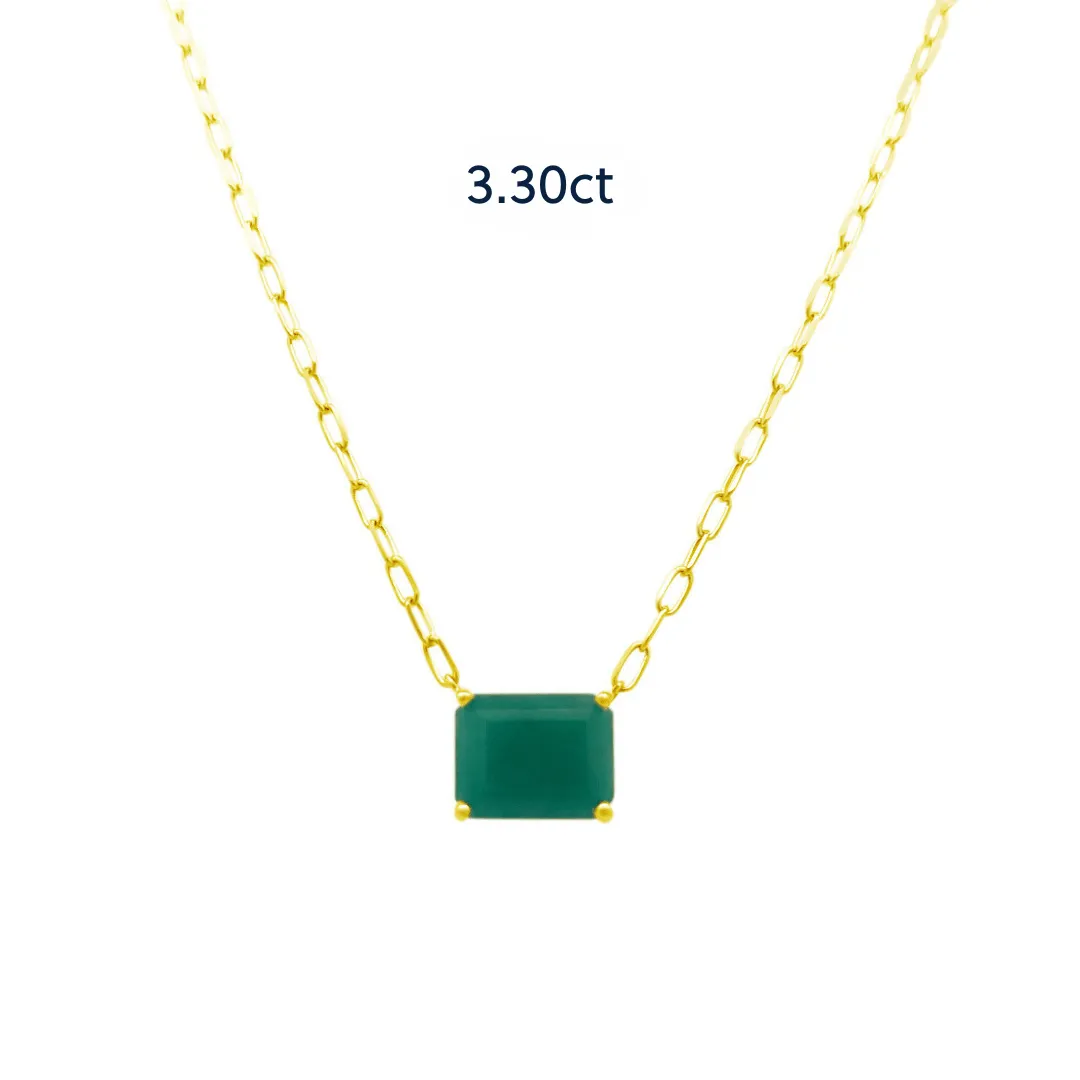 Basket Set Emerald Mini Paper Clip Necklace