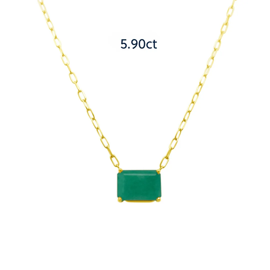 Basket Set Emerald Mini Paper Clip Necklace