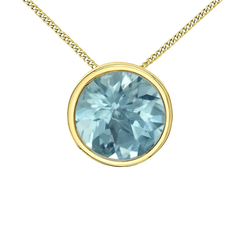 Bezel Set Birthstone Solitaire Pendants